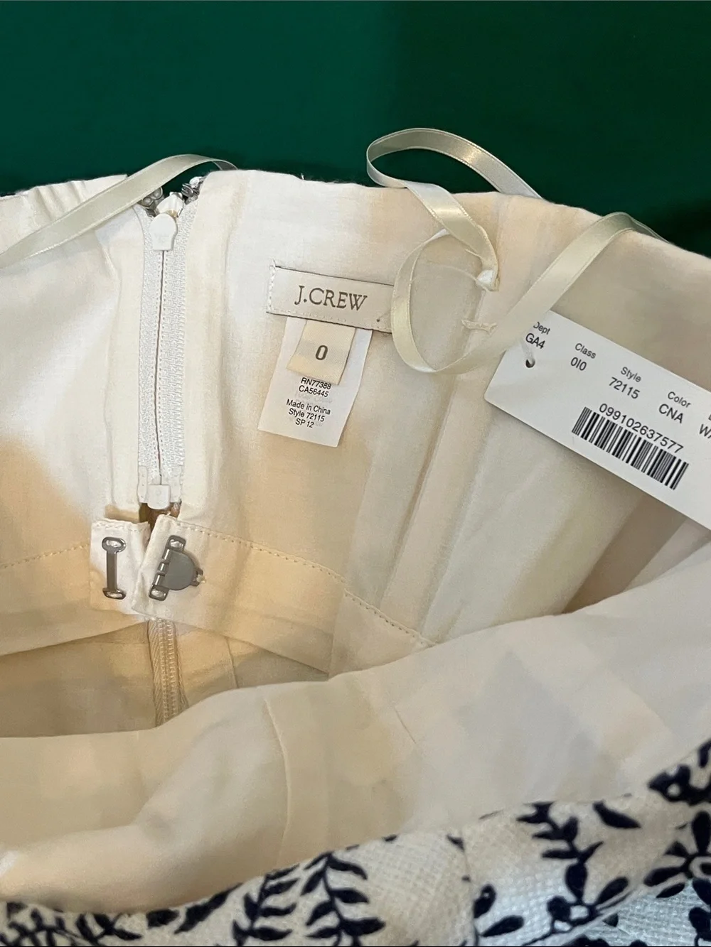 J. Crew strapless shell